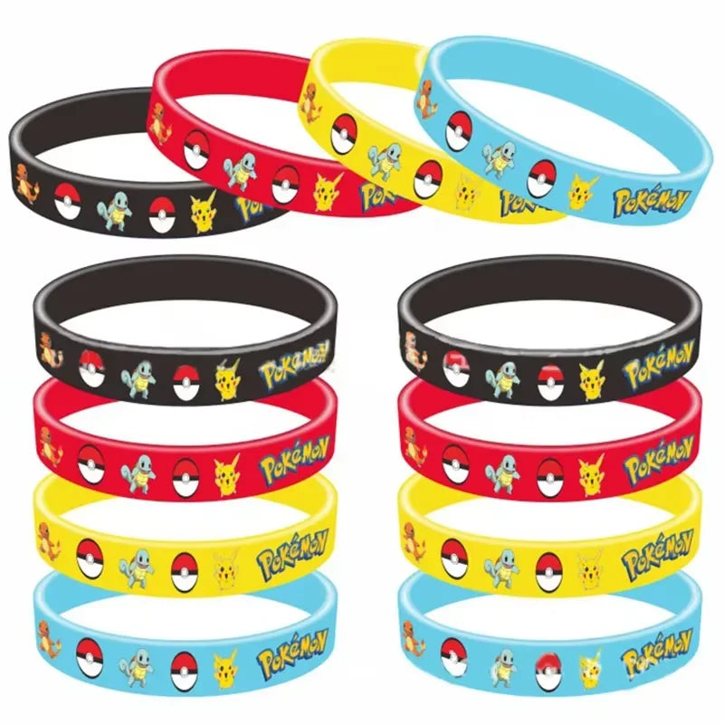 Bracelets dessin animé en silicone pour enfants — 12 pièces, accessoires fête, cadeau, Cosplay