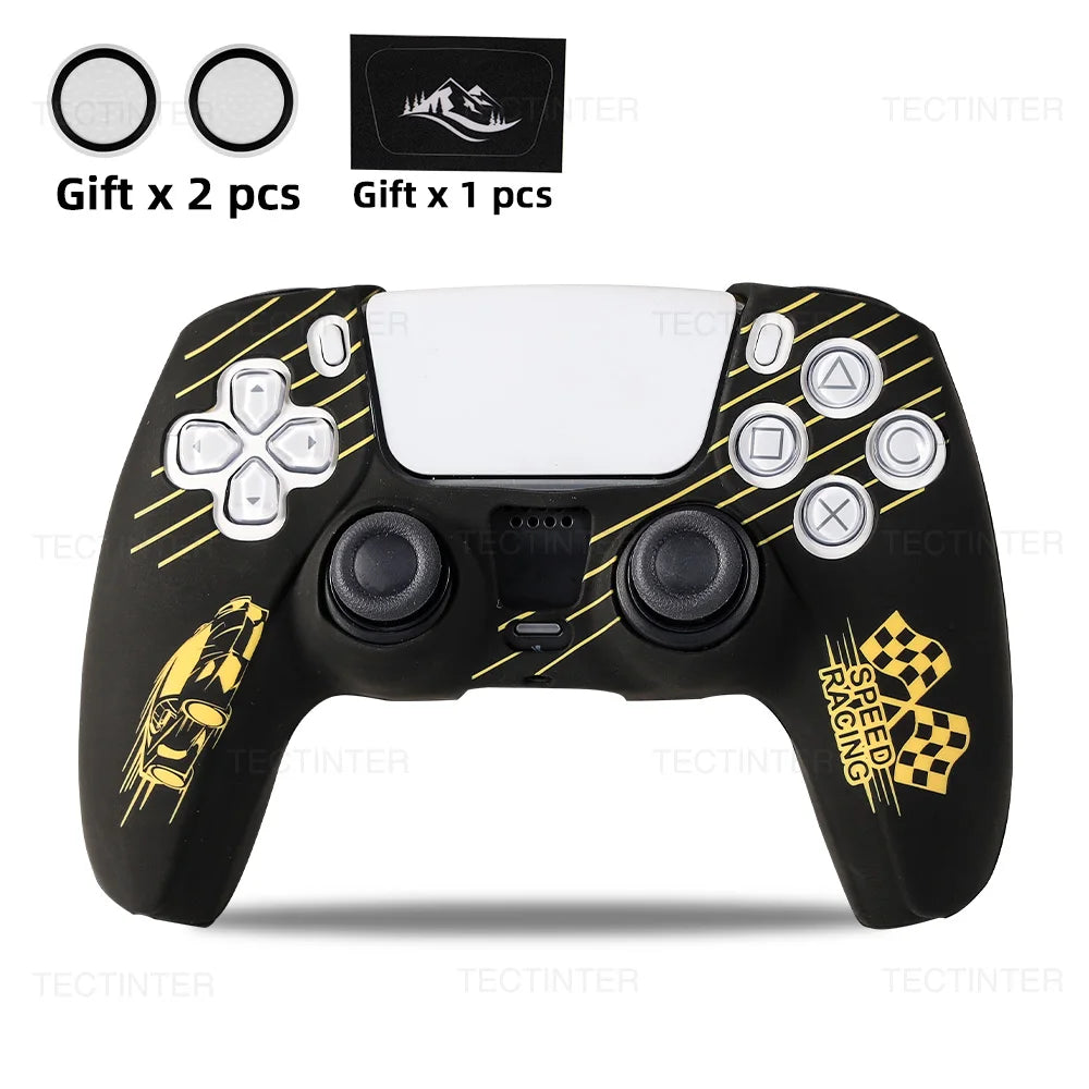 Funda de silicona protectora para mando de PS5, antideslizante, protectora, para gamepad de PlayStation 5, accesorios con agarres