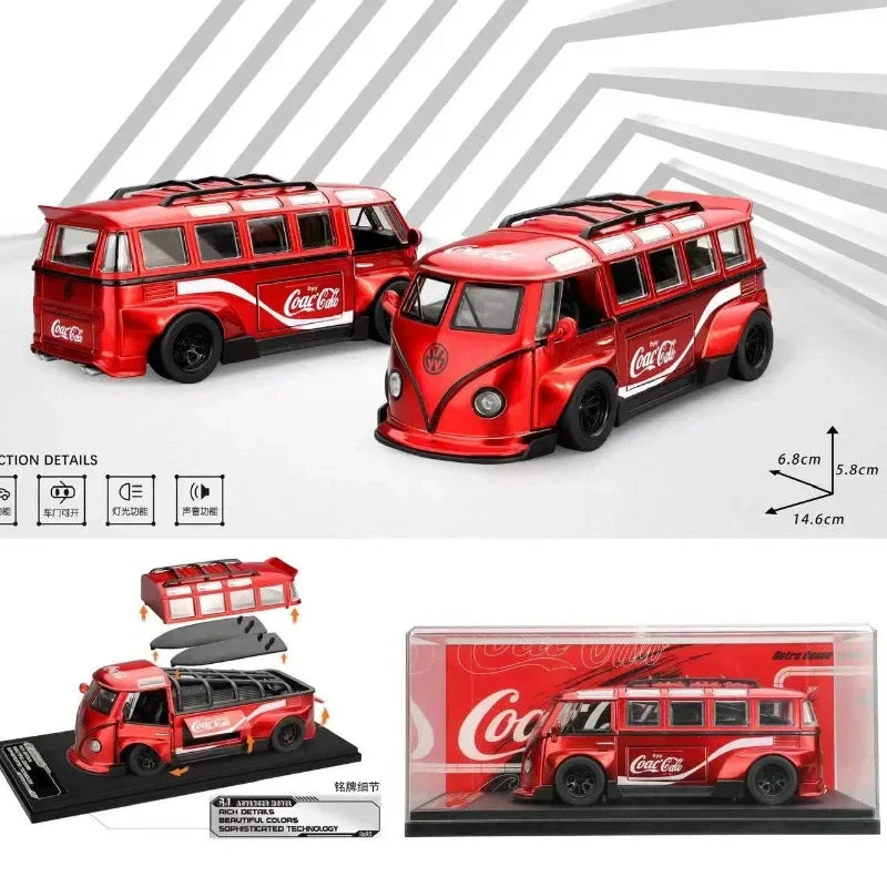 Modèle de Bus T1 1:32, son et lumière pour enfants, véhicule jouet moulé sous pression, décoration de maison, Voiture Miniature en métal