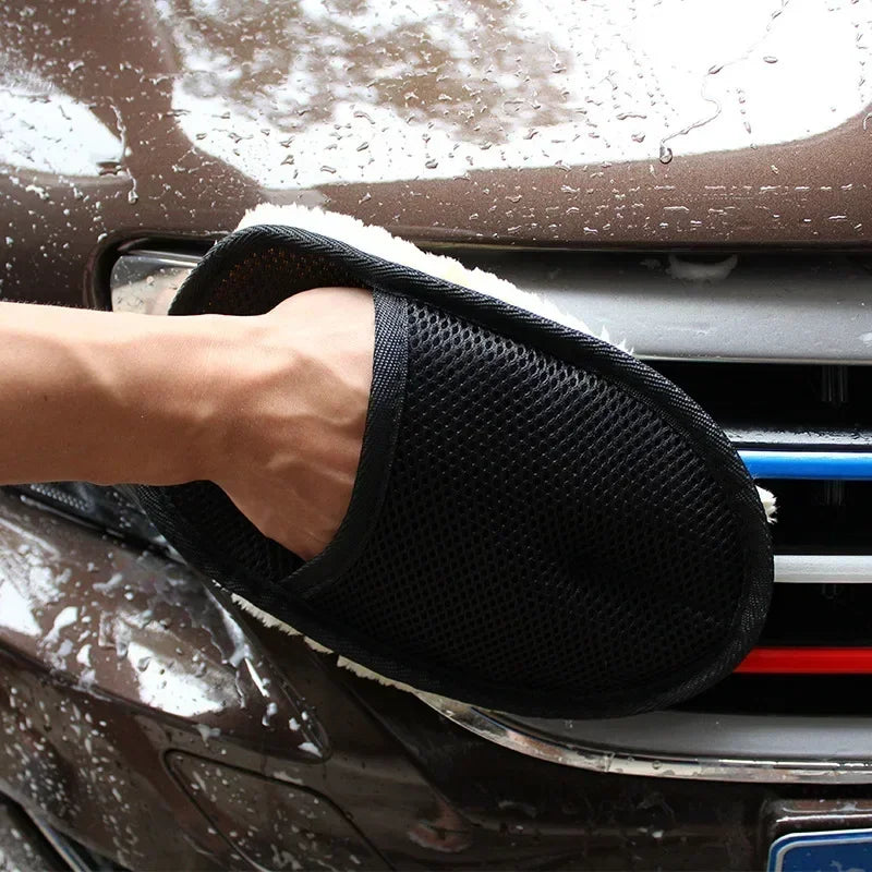 Gants de lavage de voiture en laine douce, outils de nettoyage, brosse de nettoyage, lavage automatique, lavage de moto, entretien de la peinture de voiture, accessoires