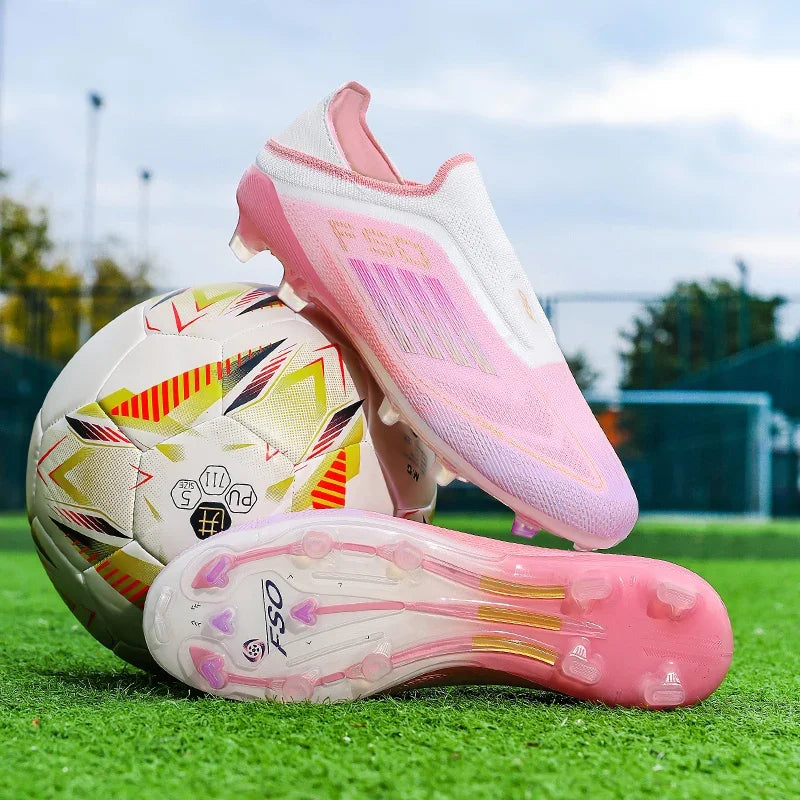 Chaussures de Football FG Homme Cuir Verni Montantes Imperméables — Ultra-légères, Professionnel EU 32–48
