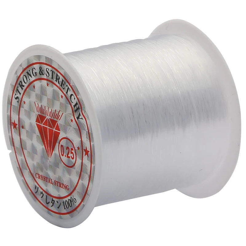 0.2/0.25/0.3/0.35/0.4/0.45/0.5/0.6mm 1 rouleau de fil de ligne de poisson clair Non extensible solide chaîne en Nylon cordon de perles fil bijoux bricolage