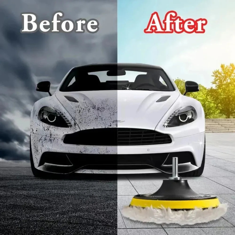 Kit de Polissage Voiture 5 Pièces — Disques Laine & Mousse Correction Peinture