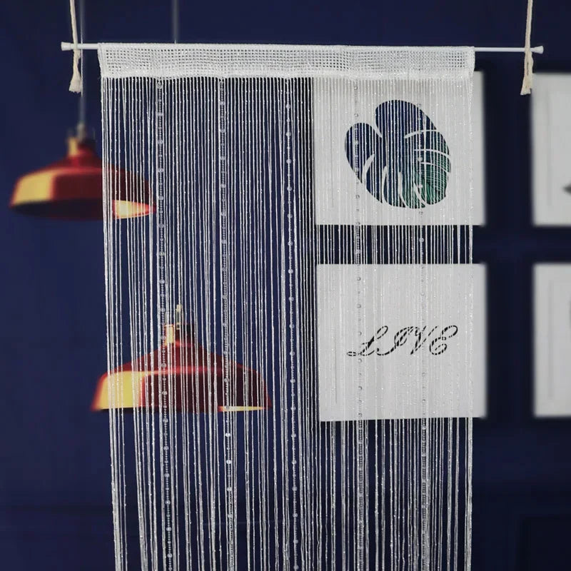 Rideaux à cordes perlées en cristal, 100cm x 200cm, pour salon, porte, mur, fenêtre, écran, gland