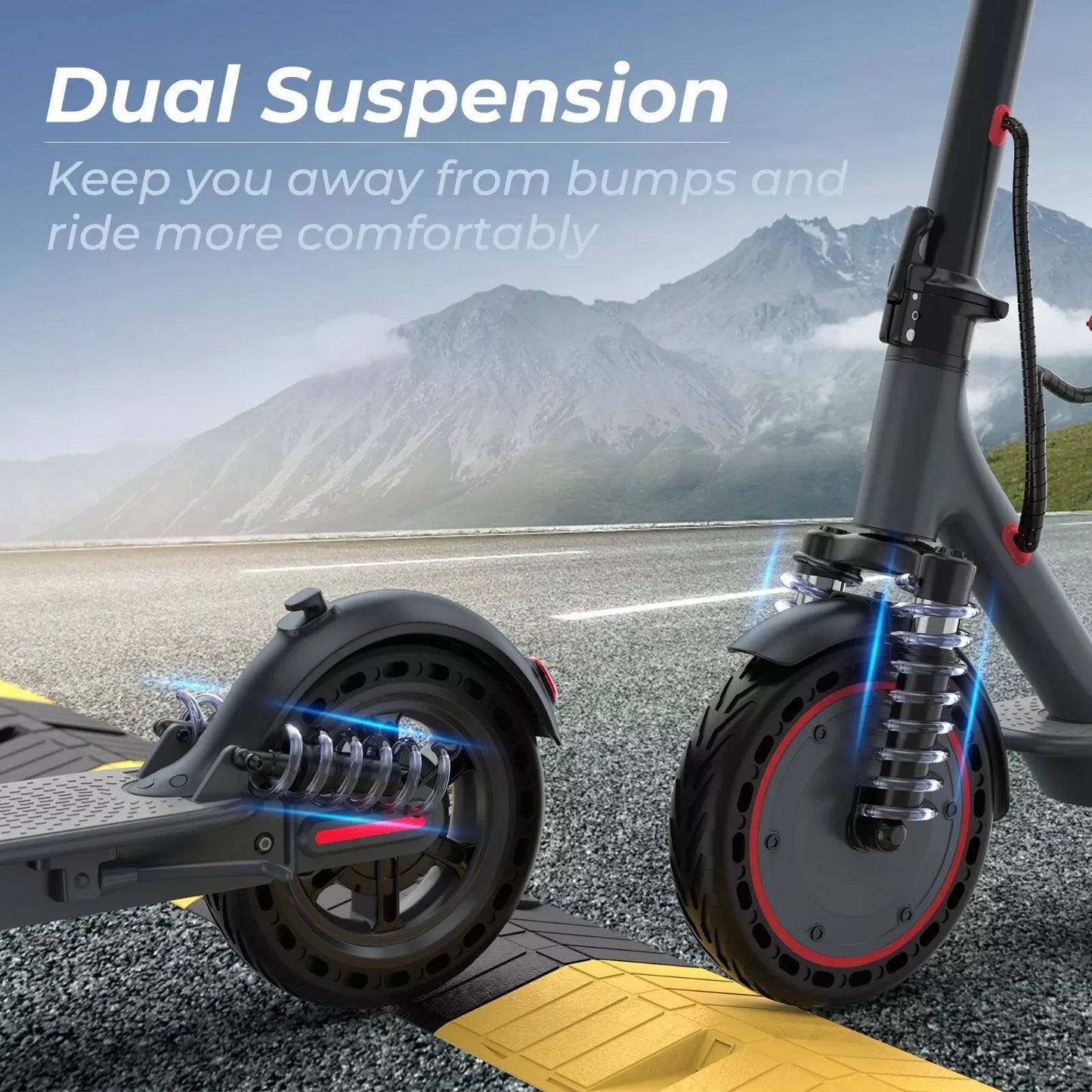Scooter Électrique 500W 22MPH Adulte — App Intelligente Antidérapant Pliable