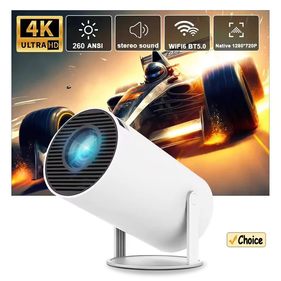 Smart Outdoor Projector HY300 8K Android 11 Dual Wifi6 290ANSI Allwinner H726 BT5.4 1080P 1280*720P Home Cinema Outdoor Projector