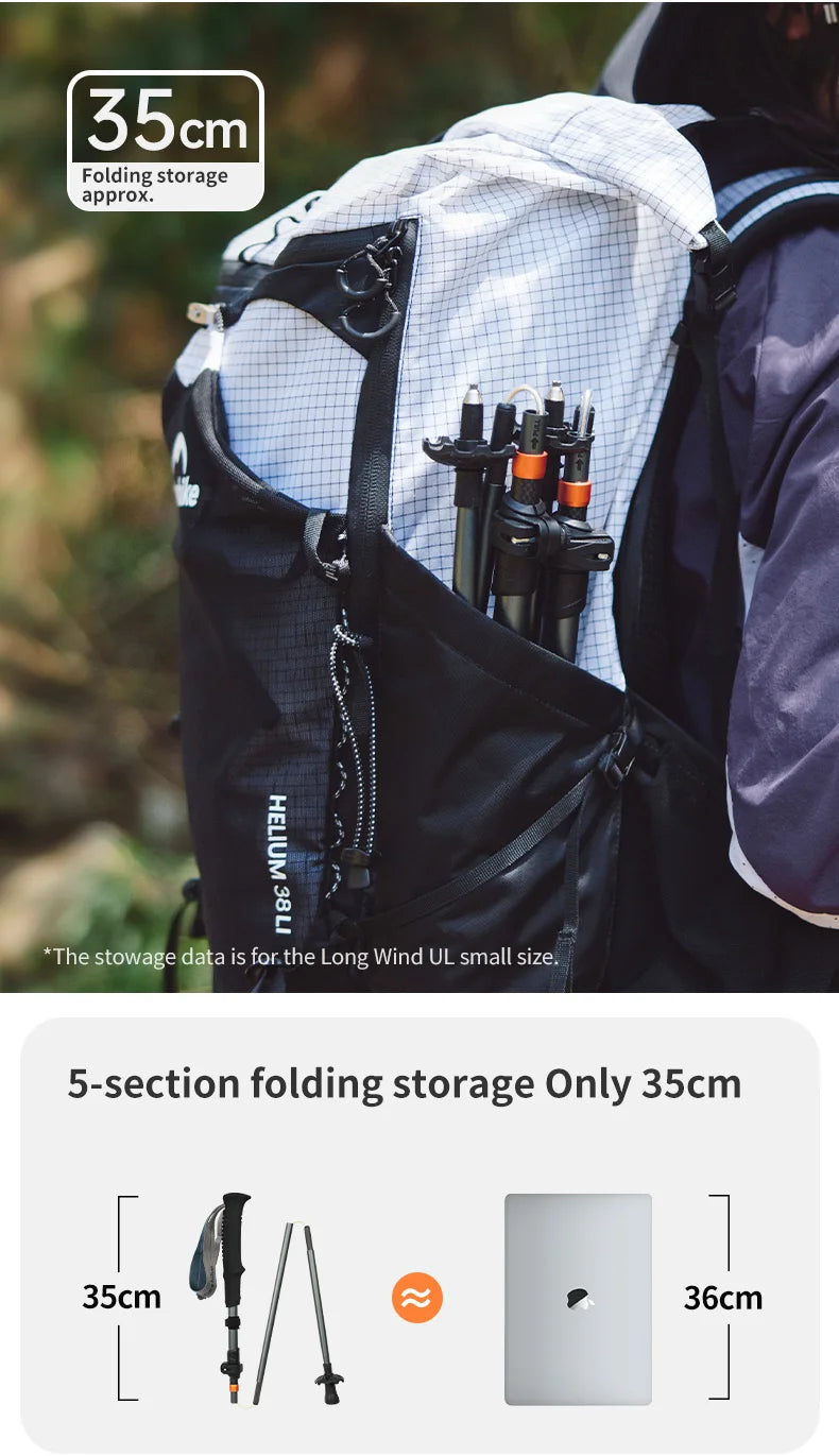 Naturehike – bâtons d'escalade ultralégers, pliables, pour l'extérieur, en Fiber de carbone, à verrouillage rapide