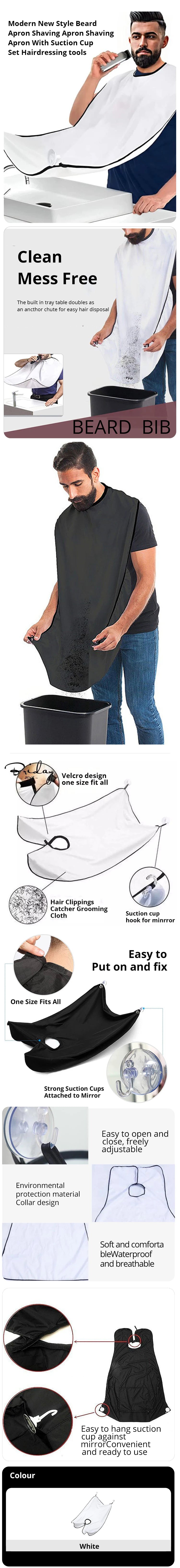 Tablier de Rasage avec Ventouses — Accessoire Coiffure Barbe Style Moderne