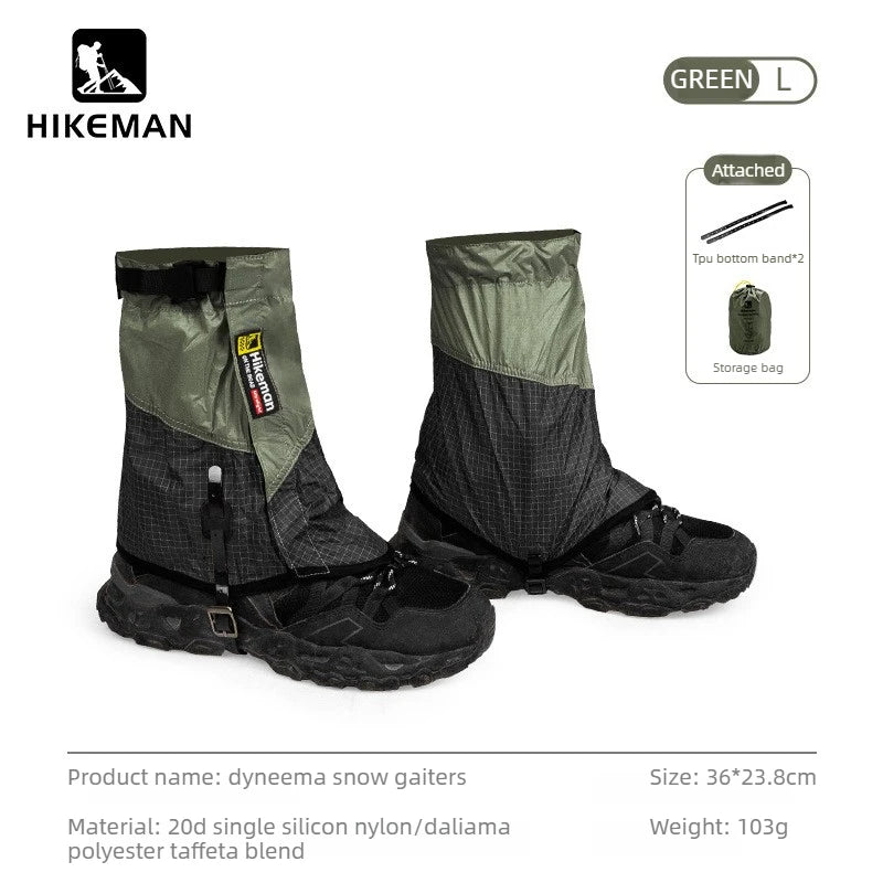Guêtres de randonnée Dyneema pour l'extérieur, coupe-vent, imperméables, grandes protections de jambes, guêtres de trail pour le camping, le ski, la randonnée et le trekking dans le désert