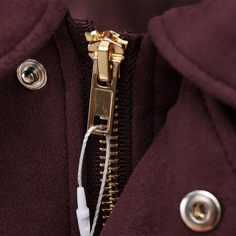 Veste bomber femme en daim — revers, fermeture éclair, manches longues, recadrée, 2025