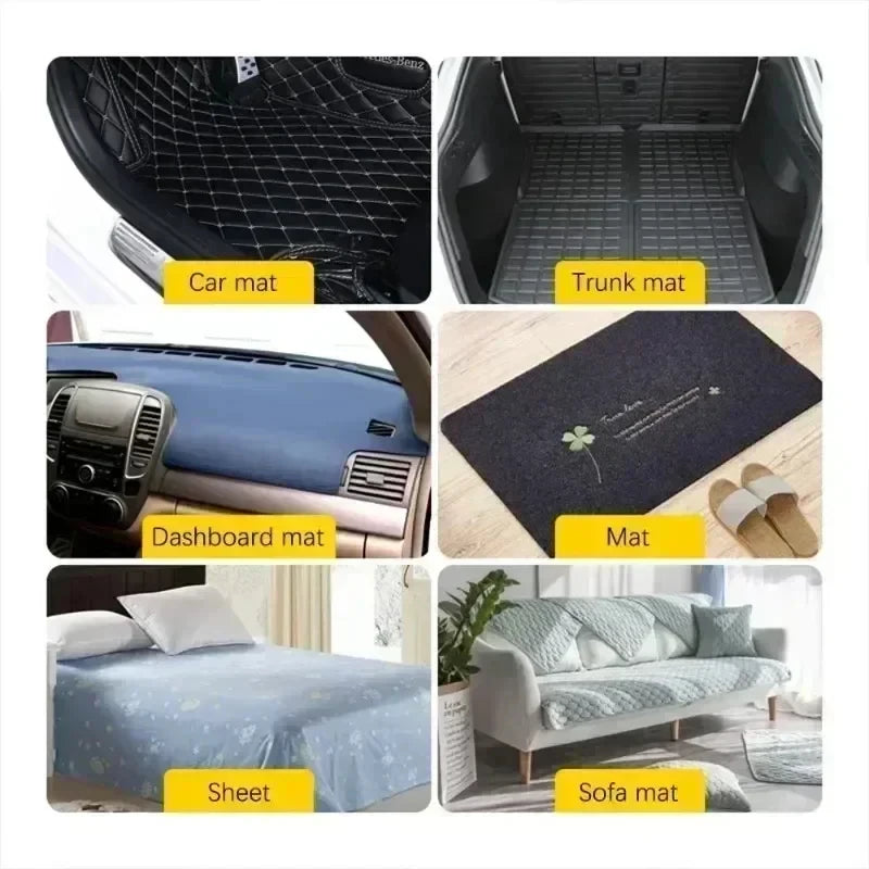 Carbon Fiber Car Mat Stickers, Double-Sided, High Adhesion, Floor Mat Patches, Home Foot Mats, Coordinating Strips, New Patches