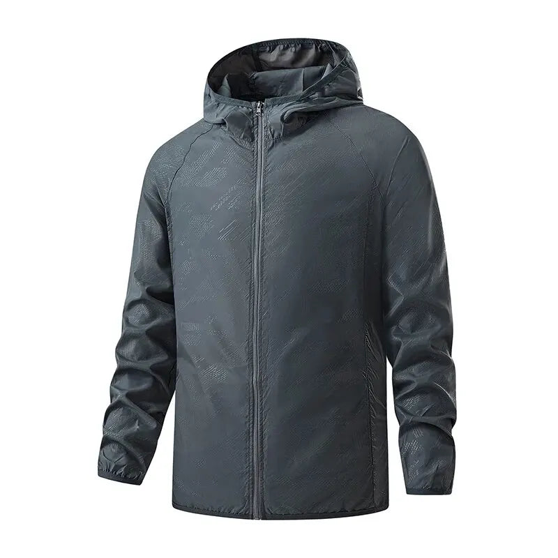 LNGXO Hombres Mujeres Chaquetas de Senderismo Impermeables Protección Solar Rompevientos Camping Escalada Abrigo de Lluvia al Aire Libre Ropa Portátil Unisex