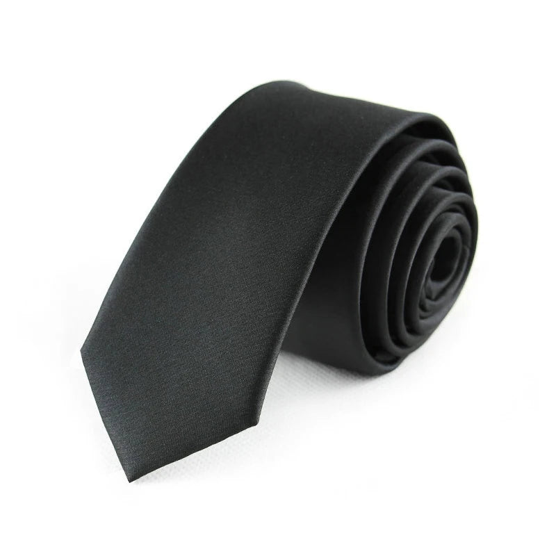 Cravate slim 5cm pour hommes — polyester, rayé, points, solide, Jacquard, affaires, fête