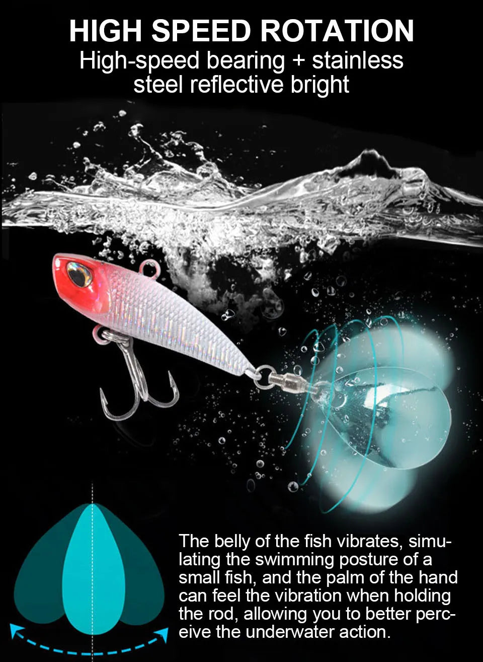 WALK FISH 7g 11g 15g 21g Spinner appât métal VIB leurre de pêche queue rotative Vibration paillettes japon Wobbler pêche à la traîne appât Pesca