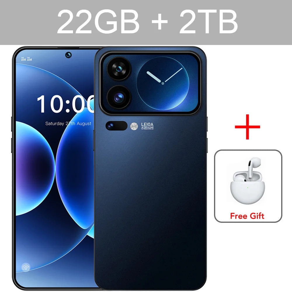 Smartphone M17 Pro Max 7.3HD 2026 NOUVEAU CHAUD Pas Cher 5G Double SIM 7800mAh Android 15 Version Globale Téléphones Mobiles