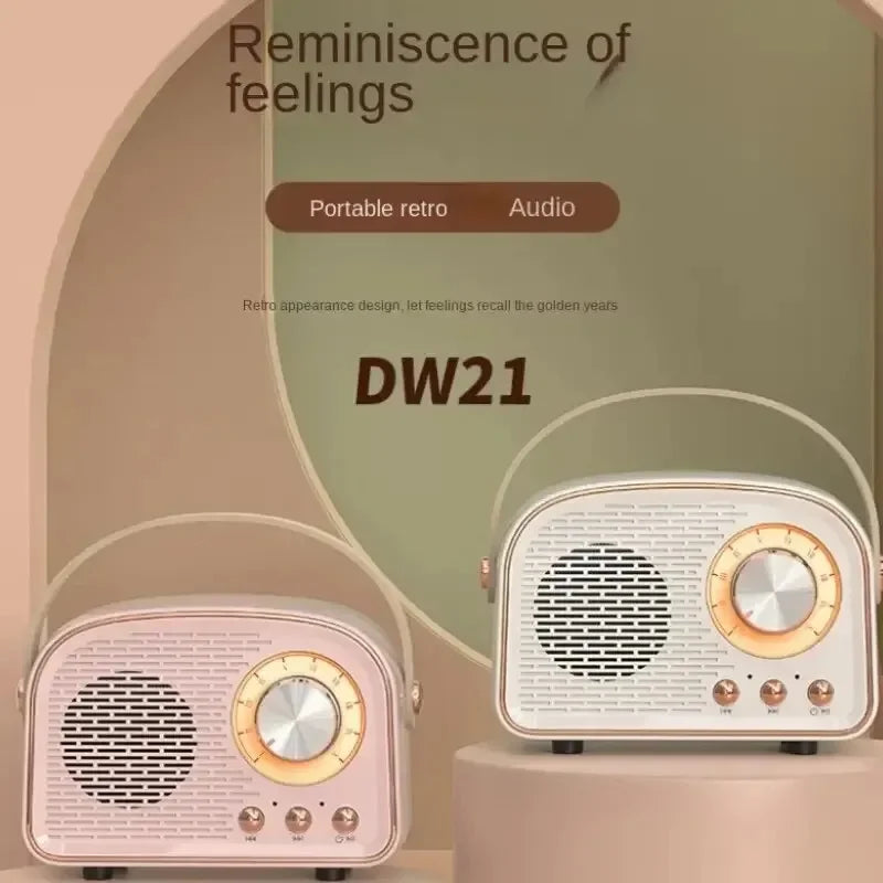 Haut-parleurs Bluetooth rétro USB AUX TF FM Radio Portable Mini Boombox basses améliorées pour Table maison extérieure Vintage Audio MP3