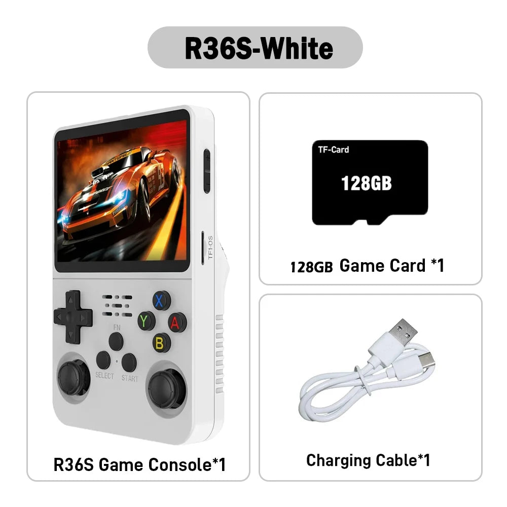 Console de jeu rétro portable 3,5" IPS — 64 Go, plusieurs couleurs, lecteur portable, jeux classiques