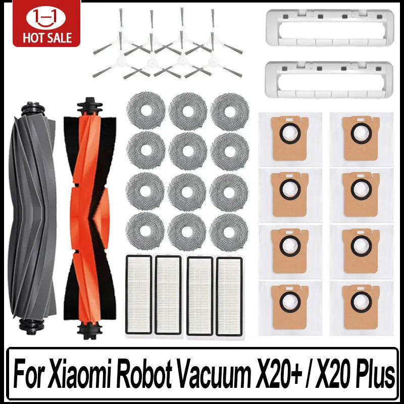 Dust bag for Xiaomi X20 + / X20 Plus robot vacuum cleaner, mop and grill accessories, main side brush, Hepa filter, spare parts