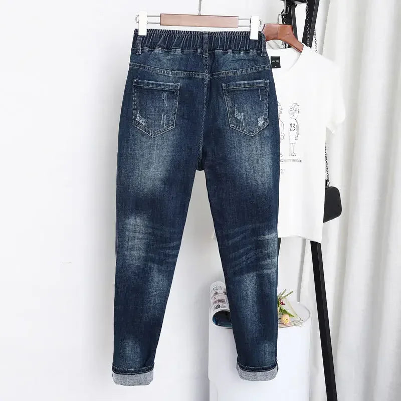 Jean Femme Grande Taille 5XL — Vintage Ample Sarouel Streetwear