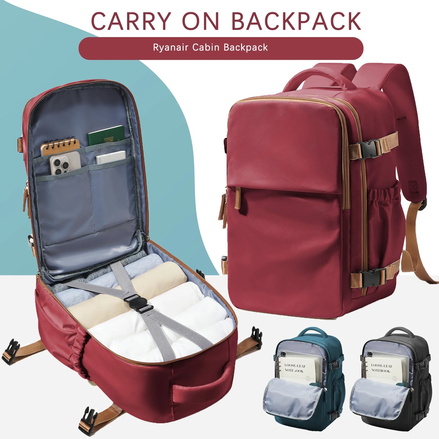 Sac à Dos Cabine 40x26x18 — Ordinateur 15,6" Étanche Décontracté Affaires