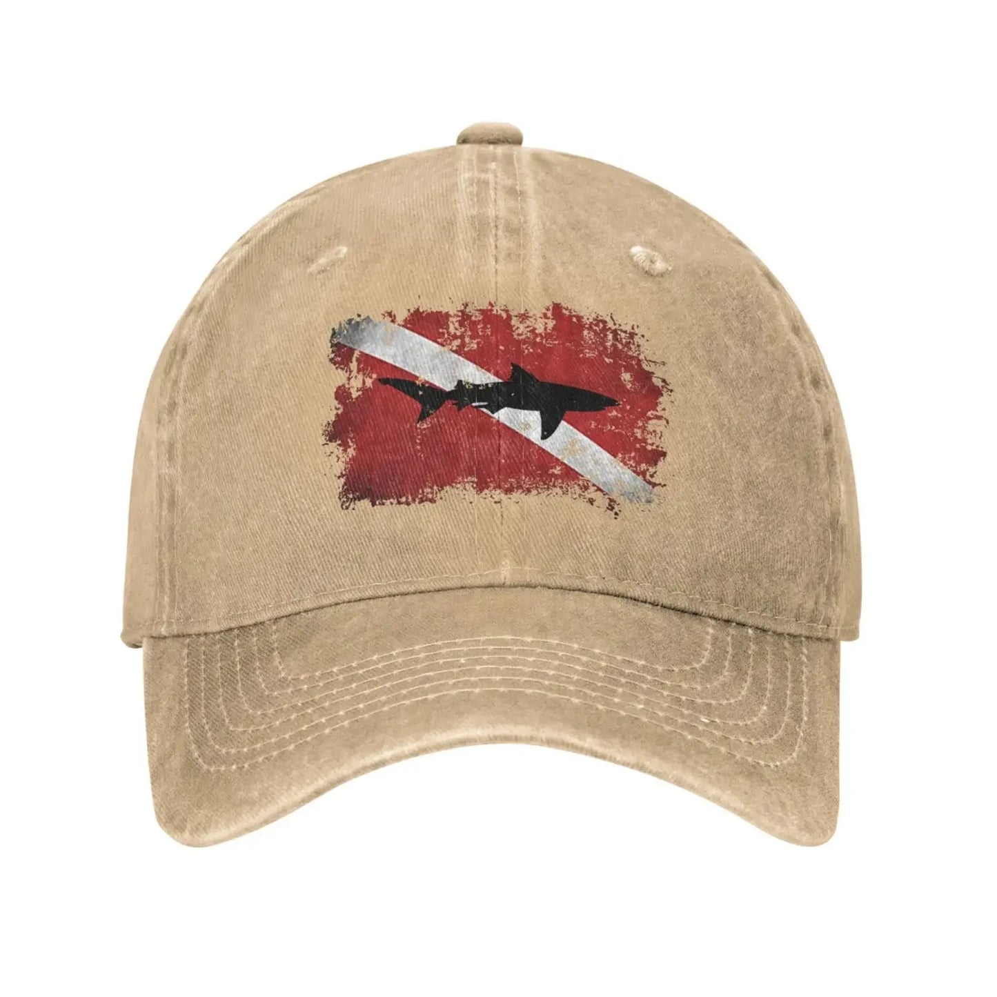 Casquette en denim de sport rétro unisexe, Snapback réglable, chapeau de cowboy de baseball uni, sensation de plongée sous-marine requin vintage