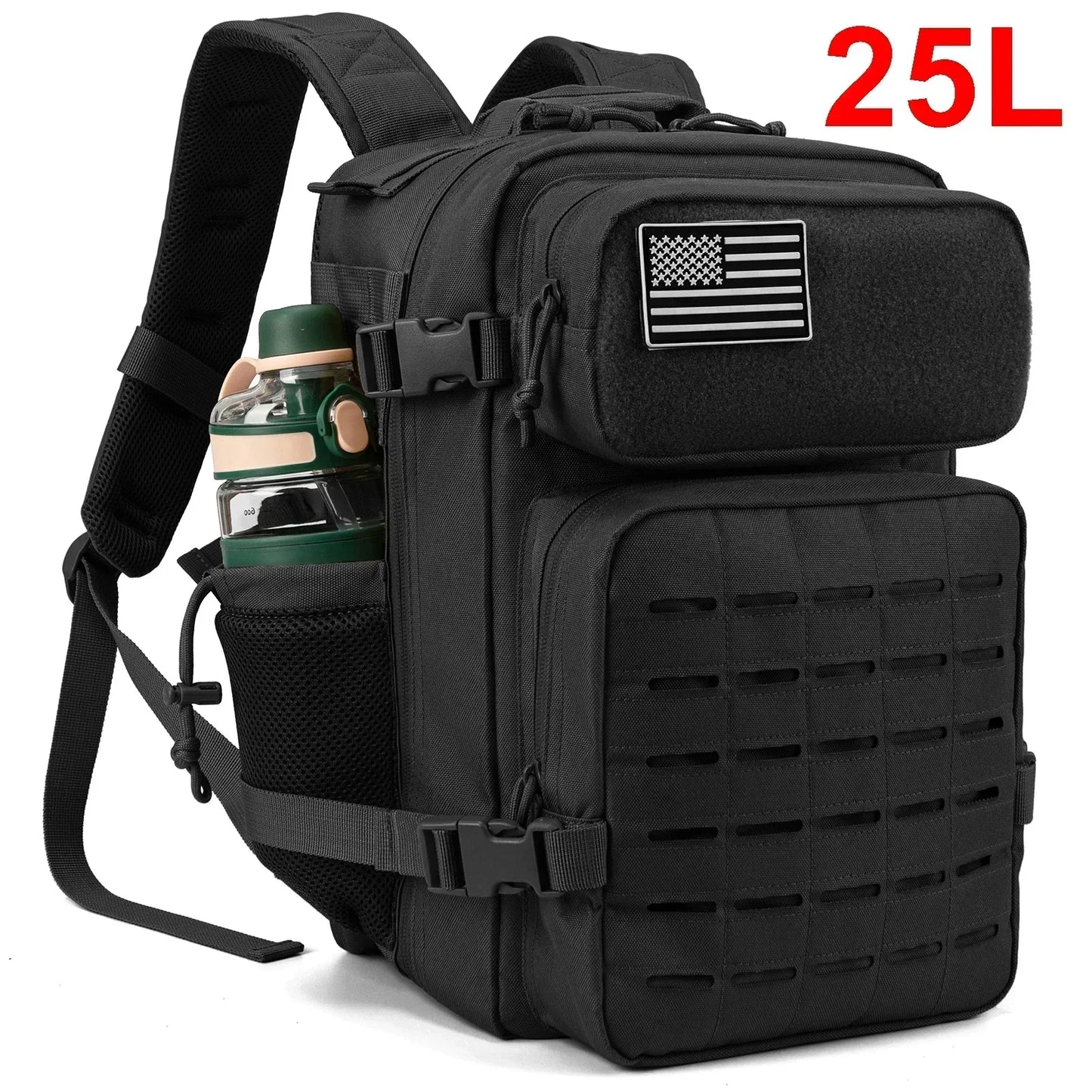 Sac à Dos Tactique Plein Air 25L/45L Homme Femme — Randonnée École Porte-Bouteille