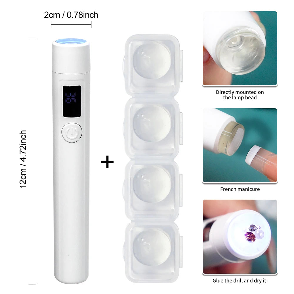 Mini professionnel Nail Art UV lumière LED affichage Rechargeable Portable sèche-ongles lumière LED Base de Support pour Nail Art amovible