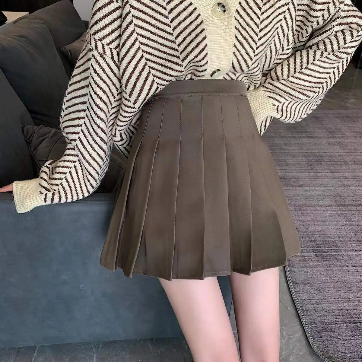 Mini jupe plissée avec short pour femmes, taille haute, ligne a, jupe patineuse, blanc, noir, rose, uniforme scolaire sportif, nouvelle mode, offre spéciale