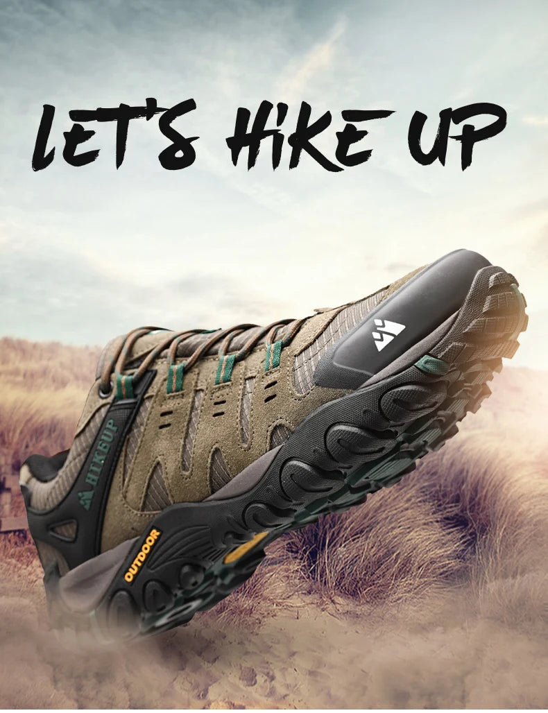 HIKEUP chaussures de randonnée pour hommes chaussures d'extérieur en daim et cuir résistant à l'usure hommes Trekking marche chasse baskets tactiques