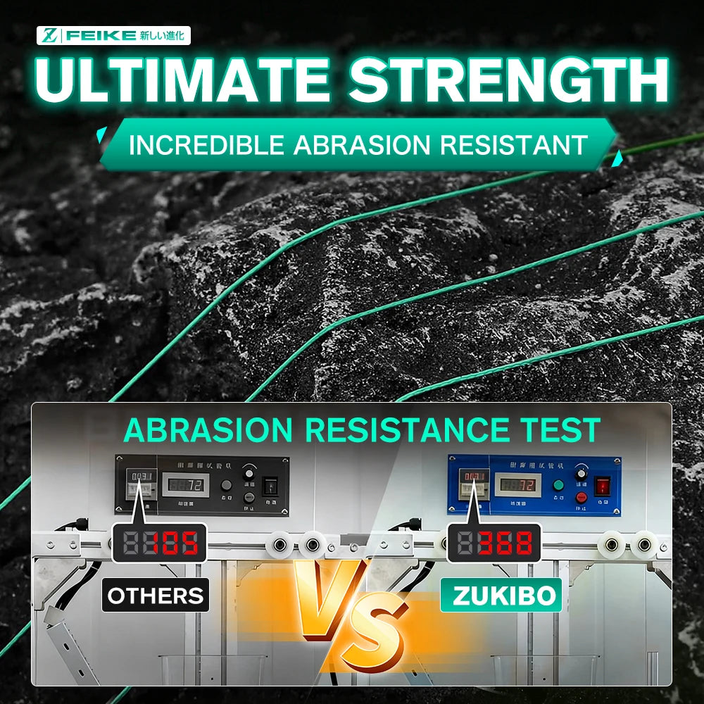 Ligne de pêche tressée multifilament PE ultra-fine verte ZUKIBO Brand FEIKE Ⅱ, 1000 m, douce, résistante, anti-morsure, résistante à l'usure