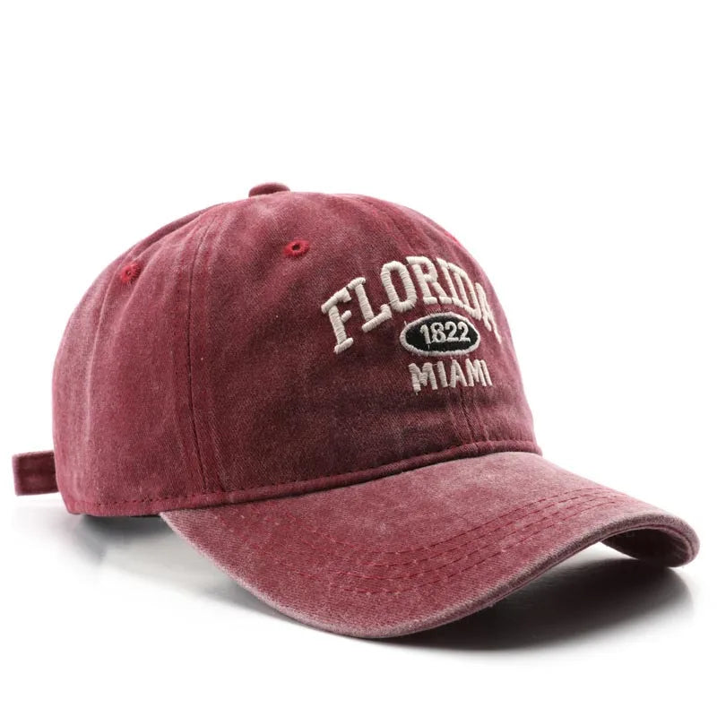 Casquette de baseball lettre brodée — hommes, femmes, mode, vintage, solide, sports plein air, snapback (v2)