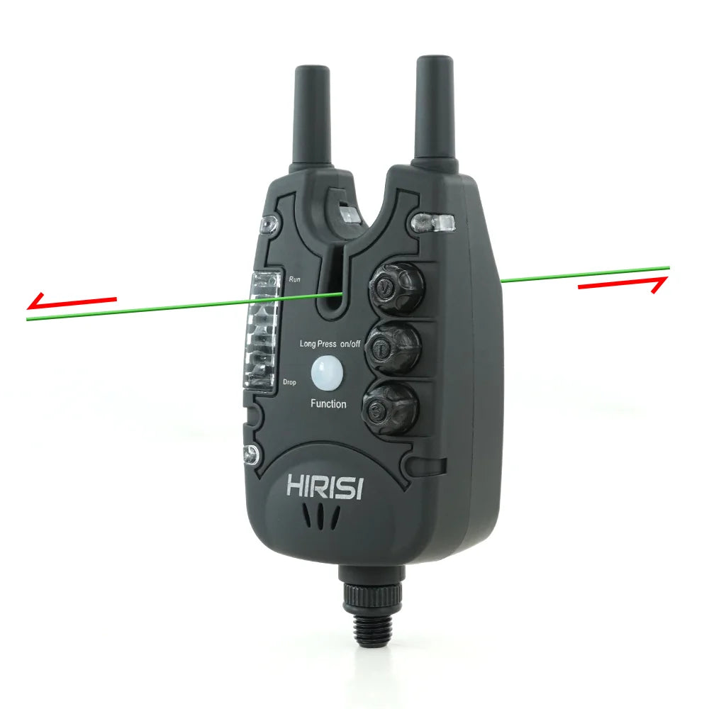 Alarme de pêche à la carpe Hirisi avec volume, tonalité, sensibilité et indicateur LED réglables - Accessoire de pêche essentiel B150