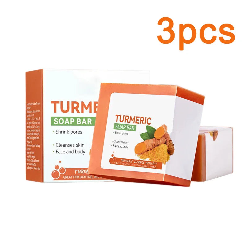 Savon au curcuma fait à la main, nettoyage du corps, éclaircissant, aisselles foncées, jambes, nettoyant pour le visage, soins pour la peau tendre, beauté