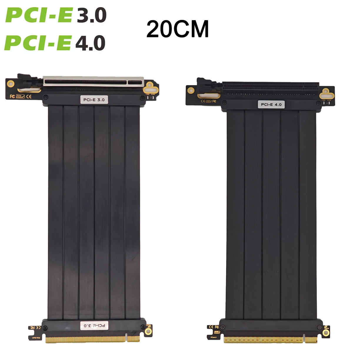 PCI Express 3.0/4.0x16 à x16 Gen 4 GPU Double carte graphique inverse câble d'extension carte Riser pour connecteur plaqué or ITX