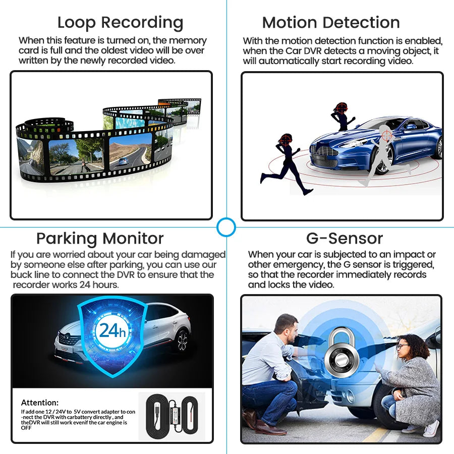 Dash Cam de 4,3 pulgadas "mini espejo retrovisor digital dashcam, doble cámara frontal y trasera IPS Cámara delantera y trasera Registrador Negro