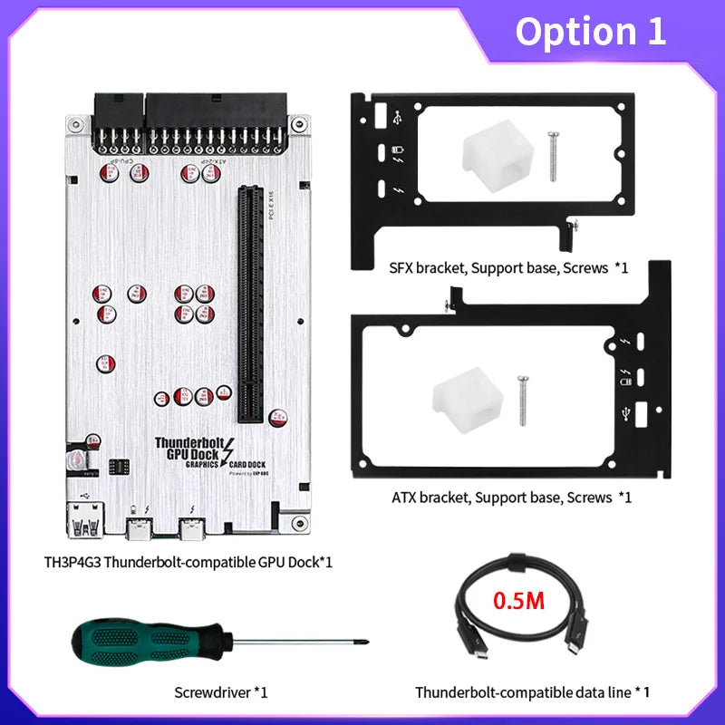 TH3P4G3 Thunderbolt Compatible GPU S6 PCI-E X16 Ordinateur Portable à Carte Graphique Externe pour Ordinateur Portable, Thunderbolt Compatible 3 4