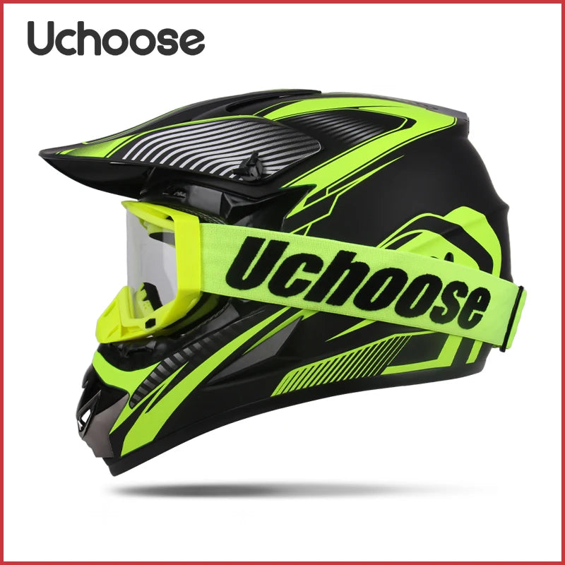 Casque Moto Motocross Enfants Tout-Terrain — Professionnel Lunettes Cadeau