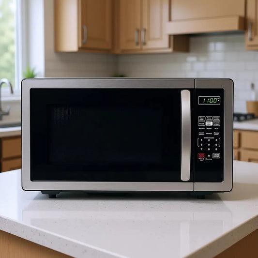 1.1 Cu. Four à micro-ondes de comptoir – 1000 Watts, cuisson automatique, rôtissage, nettoyage facile, verrouillage de sécurité pour enfants