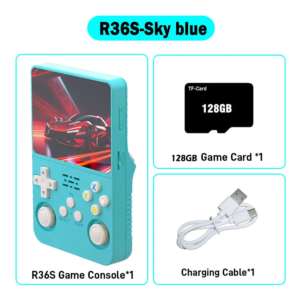 Console de jeu rétro portable 3,5" IPS — 64 Go, plusieurs couleurs, lecteur portable, jeux classiques