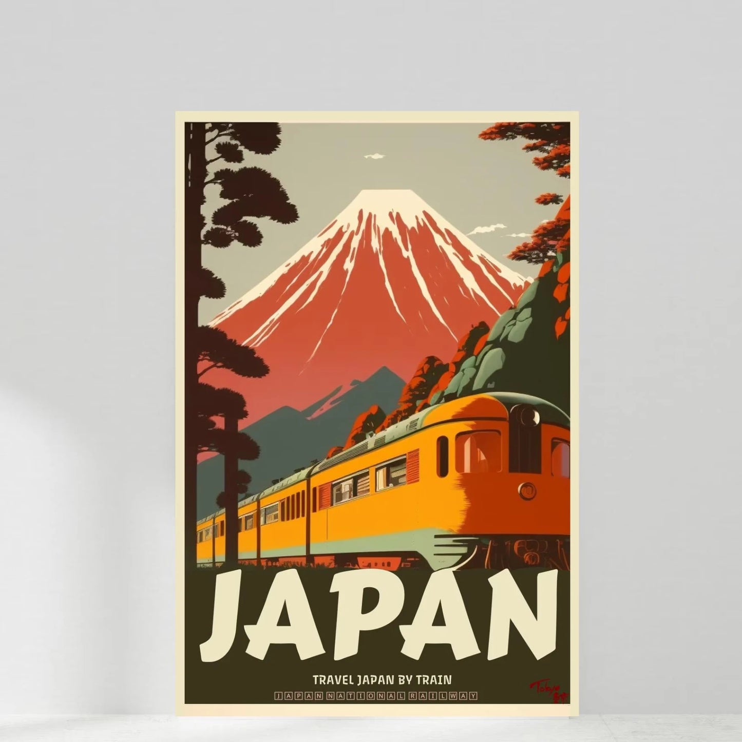 Toile Imprimée Paysage Japonais Rétro — Art Mural Décoration Maison