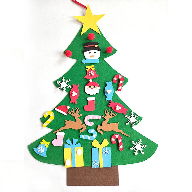 Árbol de Navidad de fieltro, decoración para el hogar, Año Nuevo 2022, adornos navideños, regalos para niños, DIY