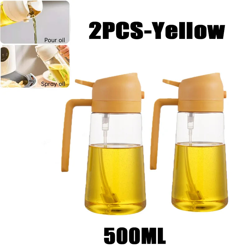 Botella pulverizadora de aceite de oliva para barbacoa, pulverizador de aceite de oliva de plástico, botella vacía, botella de vinagre o brocha de aceite, 200/300/500ml