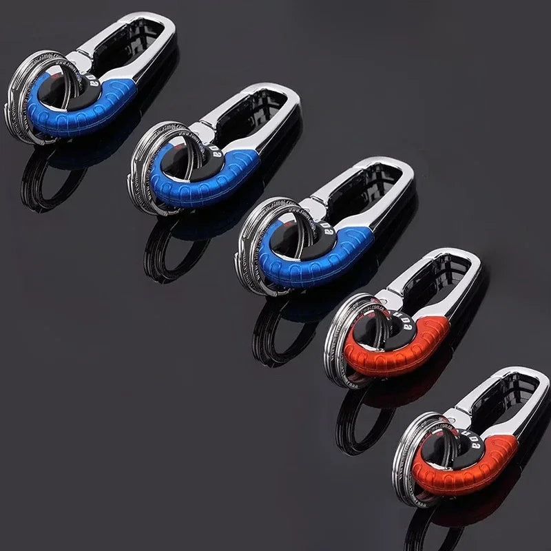 Crochet porte-clés pour hommes, boucle en acier inoxydable, mousqueton d'extérieur, outil d'escalade, Double anneau, porte-clés de pêche, accessoires de voiture, 1/5 pièces