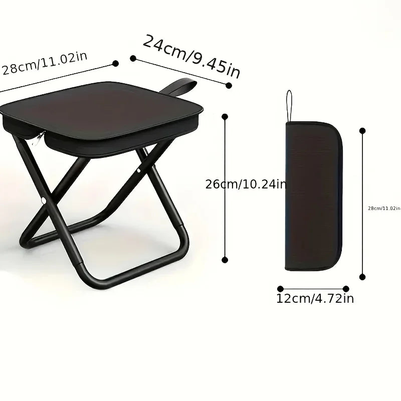 Tabouret pliant portable pour le camping, le pique-nique, la pêche, léger, durable, avec structure en fer, compact