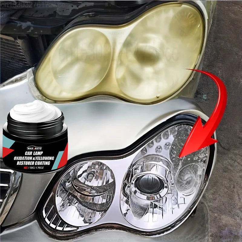 Kit de polissage de restauration de phares de voiture, dissolvant de rayures et pâte de réparation de nettoyant d'oxydation pour l'assemblage de phares