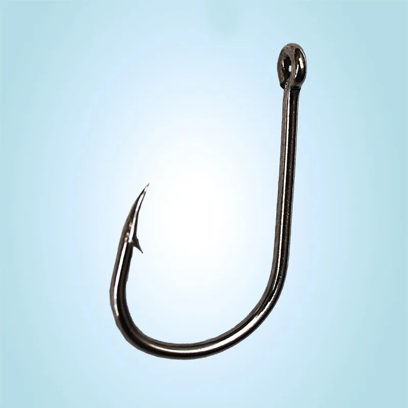 200pcs Fishing Hooks Circle Eye Hook 3#-12# Barbed Hooks for Carp Fishing, Fishing Tackle Goods Accessories