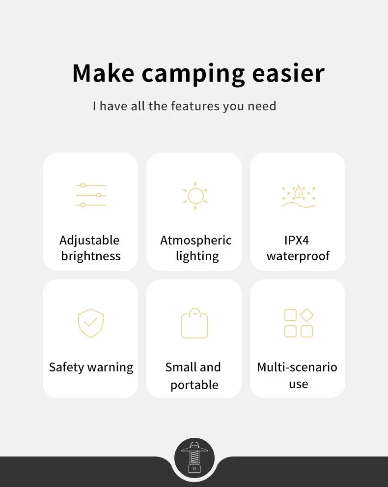 Naturehike rétro lanterne atmosphère lumière Camp lumière extérieure Camping lumière Camping cheval lumière charge tente lumière éclairage