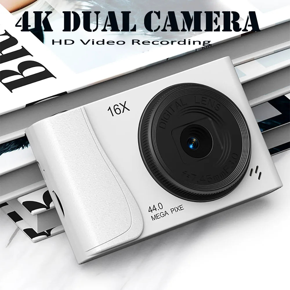 Cámara digital 4K, videocámara de 24 MP, zoom de 16x, cámaras compactas, enfoque automático para niños, adultos, principiantes, fotografía