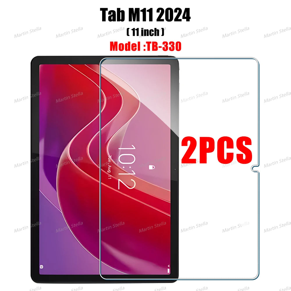 Protecteur d'écran en verre trempé pour tablette 10-11 pouces — 2 pièces, compatible Tab M10 Plus, M11, P11 Pro