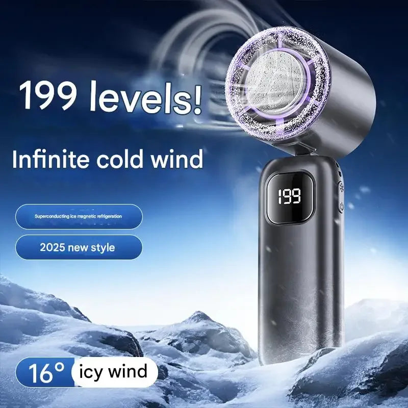 Ventilateur électrique rafraîchissant d'été, ventilateur turbo portable rechargeable, climatiseur double usage portable et de bureau pour le camping